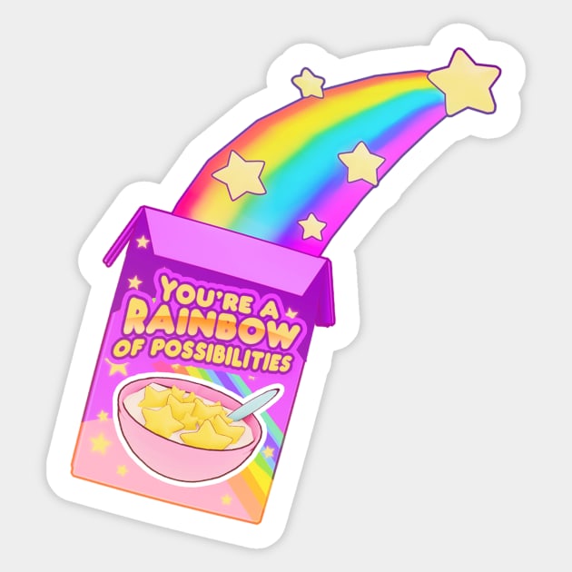 You are a rainbow of possibilities cereal Sticker by VelvepeachShop